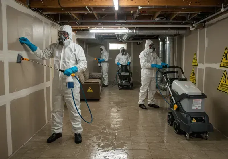 Basement Moisture Removal and Structural Drying process in Simpson County, MS